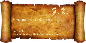 Frühwirth Kolos névjegykártya