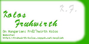 kolos fruhwirth business card